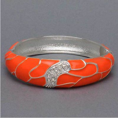 Bracelet Orange Epoxy with Crystals